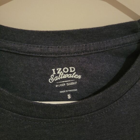 Izod Saltwater Mens Dog Graphic T Shirt Size Small S Long Sleeve Blue Gorpcore - Picture 5 of 7